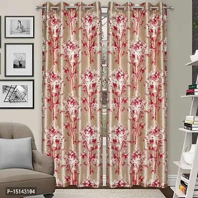 MEGA CART HOME Heavy Polyester Long Crush Curtains Floral Print Panel,Drapes for Window (5 Feet), Set of 1 Room Darkening-thumb2