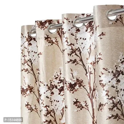 MEGA CART HOME Heavy Polyester Long Crush Curtains Floral Print Panel,Drapes for Window (5 Feet), Set of 1 Room Darkening-thumb0