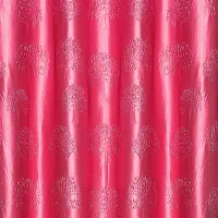 MEGA CART HOME Soft Polyester Tree Punch Pink Curtain for Long Door Set of 1||4x9 Feet-thumb1