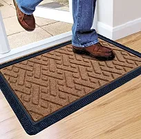 MEGA CART HOME Polypropylene Anti-Skid Rubber Door Mat, Rectangular, Dark Brown-thumb3