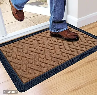 MEGA CART HOME Polypropylene Anti-Skid Rubber Door Mat, Rectangular, Dark Brown-thumb4