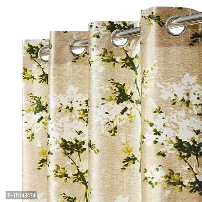 MEGA CART HOME Heavy Polyester Long Crush Curtains Floral Print Panel,Drapes for Window (5 Feet), Set of 1 Room Darkening