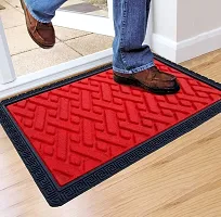 MEGA CART HOME Polypropylene Anti-Skid Rubber Door Mat, Rectangular, Red-thumb3