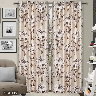 MEGA CART HOME Heavy Polyester Long Crush Curtains Floral Print Panel,Drapes for Window (5 Feet), Set of 1 Room Darkening-thumb2