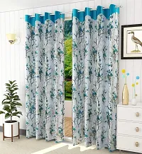 MEGA CART HOME Heavy Polyester Floral 5Ft Window Curtain, Printed Drapes Grommet Room Darkening Panel Eyelet Use for Home/Office, Living Room - Pack of 2-thumb1