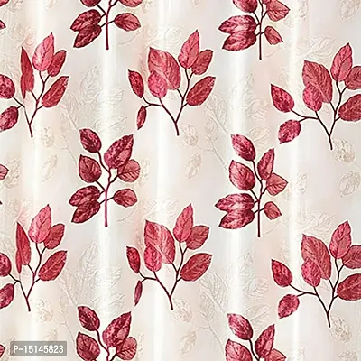 Mega Cart Home Attractive Polyester Leaves Print Curtains for Window Set of 2 Pieces-thumb3