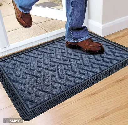 MEGA CART HOME Anti Slip Entrance Polypropylene Washable Water Absorbent Floor Rugs/Doormat/BathMat||60x40 CM,Grey