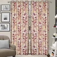 MEGA CART HOME Heavy Polyester Long Crush Curtains Floral Print Panel,Drapes for Window (5 Feet), Set of 1 Room Darkening-thumb1