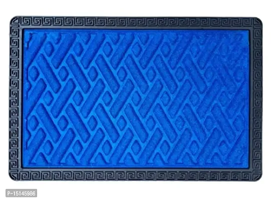 MEGA CART HOME Polypropylene Anti-Skid Rubber Door Mat, Rectangular, Blue-thumb5