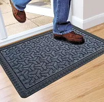 MEGA CART HOME Anti Slip Entrance Polypropylene Washable Water Absorbent Floor Rugs/Doormat/BathMat||60x40 CM,Grey-thumb2