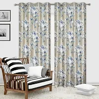 MEGA CART HOME Heavy Polyester Long Crush Curtains Floral Print Panel,Drapes for Window (5 Feet), Set of 1 Room Darkening-thumb1