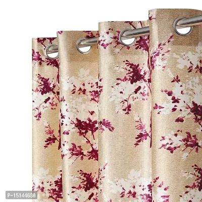 MEGA CART HOME Heavy Polyester Long Crush Curtains Floral Print Panel,Drapes for Window (5 Feet), Set of 1 Room Darkening