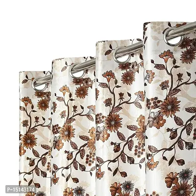 MEGA CART HOME Heavy Polyester Floral 5Ft Window Curtain, Printed Drapes Grommet Room Darkening Panel Eyelet Use for Home/Office, Living Room - Pack of 2