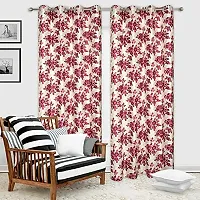 MEGA CART HOME Attractive Digital Long Flower Print Eyelet Pink Curtain Set of 1 Pcs 7 FEET-thumb1