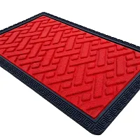 MEGA CART HOME Polypropylene Anti Skid Doormat for Home (Red, 60x40)-thumb1