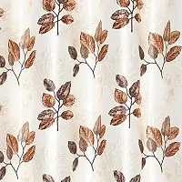 Mega Cart Home Polyester Semi Sheer 6Ft Window Curtains Set of 2 Grommet Eyelet Panel Drapes for Living Room Bedroom for Home D?cor, 4x6 Feet, Brown-thumb2