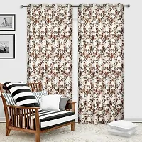 MEGA CART HOME Heavy Polyester Floral 5Ft Window Curtain, Printed Drapes Grommet Room Darkening Panel Eyelet Use for Home/Office, Living Room - Pack of 2-thumb1