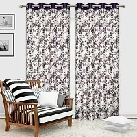 MEGA CART HOME Heavy Polyester Floral 5Ft Window Curtain, Printed Drapes Grommet Room Darkening Panel Eyelet Use for Home/Office, Living Room - Pack of 2-thumb1