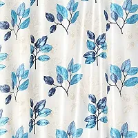 Mega Cart Home Polyester Semi Sheer 5Ft Window Curtains Set of 2 Grommet Eyelet Panel Drapes for Living Room Bedroom for Home D?cor, 4x5 Feet, Dark Blue-thumb2