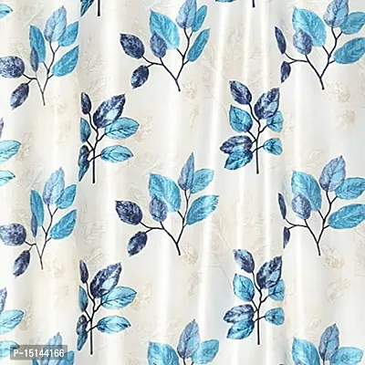 Mega Cart Home Polyester Semi Sheer 5Ft Window Curtains Set of 2 Grommet Eyelet Panel Drapes for Living Room Bedroom for Home D?cor, 4x5 Feet, Dark Blue-thumb3