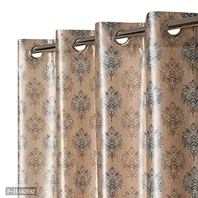 MEGA CART HOME Polyester Print Room Darkening Elegant Curtains Pack of 1 ||4x6 Feet (Brown)