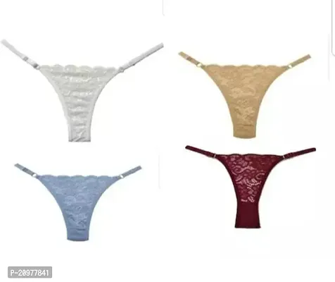 Stylish Fancy Cotton Blend Panty For Women Pack Of 4