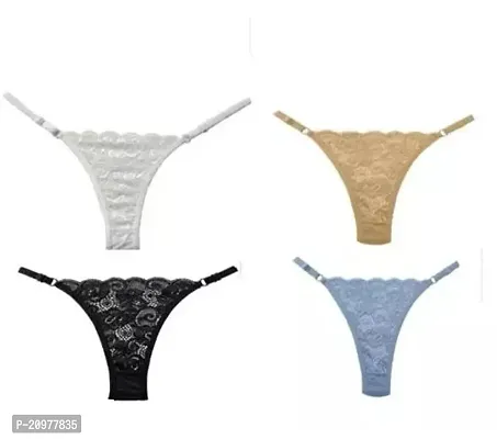 Stylish Fancy Cotton Blend Panty For Women Pack Of 4