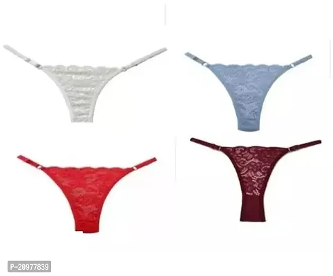 Stylish Fancy Cotton Blend Panty For Women Pack Of 4