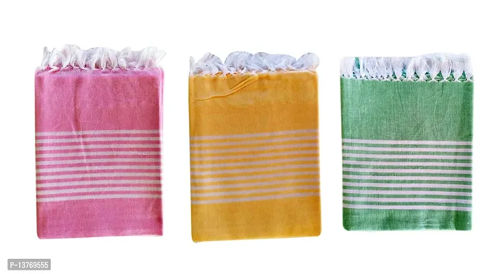 Jasmine Cotton Bath Towels / Big Towels 2.5 x 5 Feet Multi Coloured - Pack of 3-thumb0