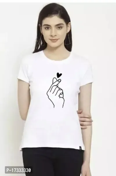 Elegant White Cotton Tshirt For Women-thumb0