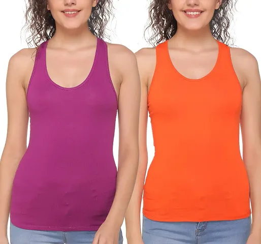 Sona Women's Cotton Sports Racer Back Tank Top Camisole