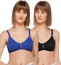 SONA Women's M1020 Cotton Seamless T-Shirt Non-Padded Non-Wired Comfortable Bra (Assorted_40B) Pack of 2-thumb1