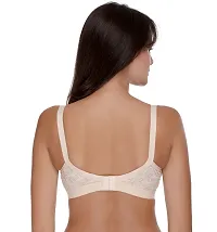 Beige Cross Chiken Full Coverage Non Padded Cotton Minimizer Bra For Women-thumb1