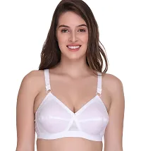 White Cross Fit Full Coverage Non Padded Cotton Minimizer Bra For Women-thumb1