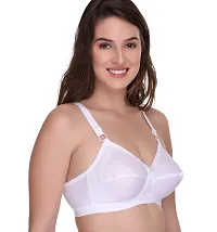 White Cross Fit Full Coverage Non Padded Cotton Minimizer Bra For Women-thumb3