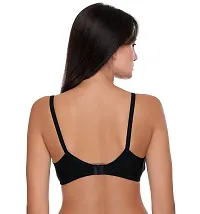 Black Full Coverage Non Padded Cotton T-Shirt Bra For Women-thumb1