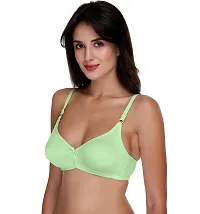 Green Full Coverage Non Padded Cotton T-Shirt Bra For Women-thumb2