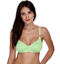 Green Full Coverage Non Padded Cotton T-Shirt Bra For Women-thumb3