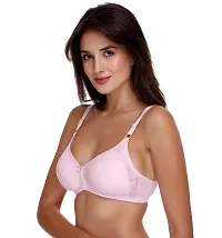 Pink Full Coverage Non Padded Cotton T-Shirt Bra For Women-thumb2