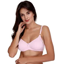 Pink Full Coverage Non Padded Cotton T-Shirt Bra For Women-thumb3