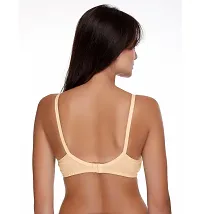 Beige Full Coverage Non Padded Cotton T-Shirt Bra For Women-thumb1