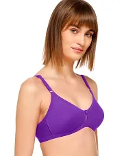 Light Purple Full Coverage Non Padded Cotton T-Shirt Bra For Women-thumb2