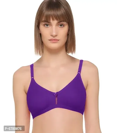 Light Purple Full Coverage Non Padded Cotton T-Shirt Bra For Women-thumb0