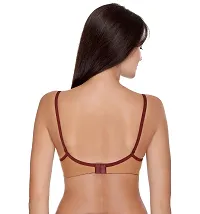 Brown Full Coverage Padded Cotton T-shirt Bra For Women-thumb1