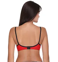 Red Full Coverage Padded Cotton T-shirt Bra For Women-thumb1