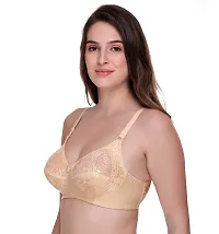 Nude Lace Non-Padded Full Coverage Bra For Women-thumb2