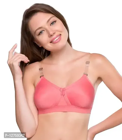 Sona Women's Cotton Non-Padded Wire Free Full Coverage Bra Orange-thumb0