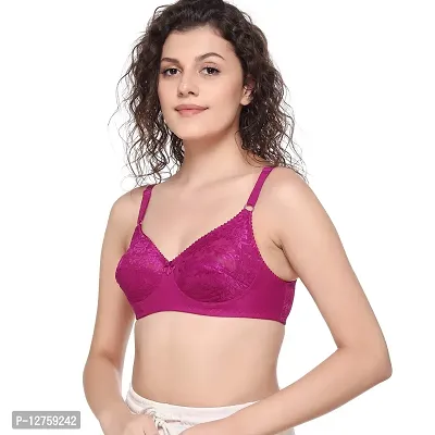 SONA SL007 Women's Lace Non-Padded Non-Wired Full Coverage Bra (Moov_44C) Pack of 1-thumb5