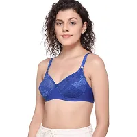 SONA SL007 Women's Lace Non-Padded Non-Wired Full Coverage Bra (Blue_34C) Pack of 1-thumb4