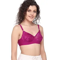 SONA SL007 Women's Lace Non-Padded Non-Wired Full Coverage Bra (Moov_44C) Pack of 1-thumb3